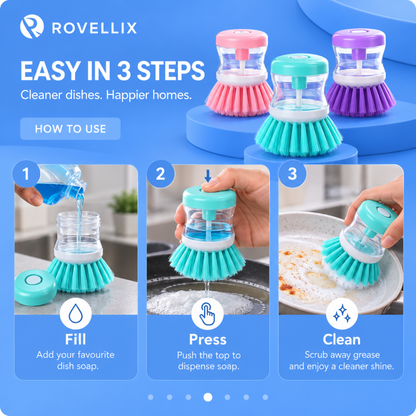 Rovellix Astronaut Dish Brush with Soap Dispenser