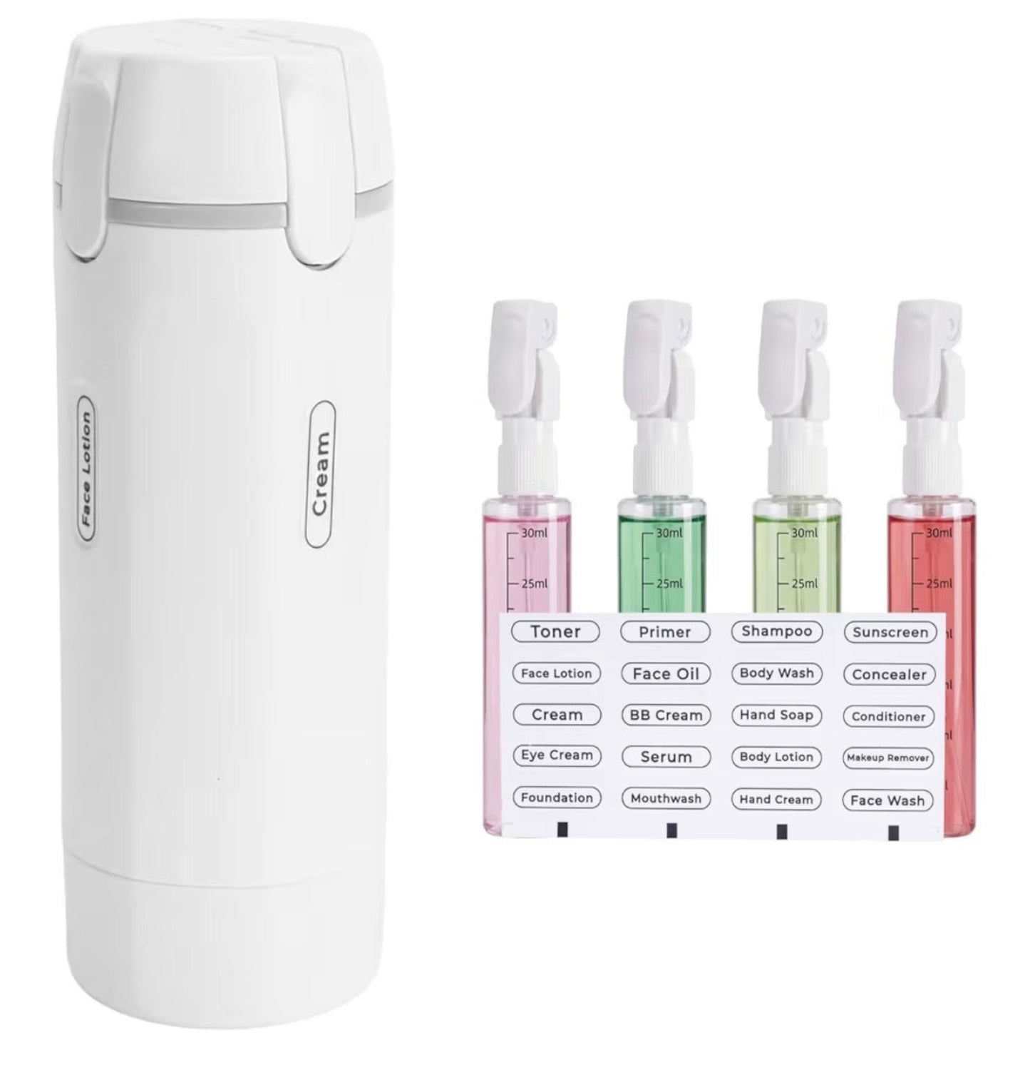 Rovellix 4-in-1 Travel Dispenser Bottle